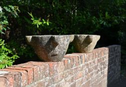 A PAIR OF MARBLE MORTARS, LATE 19TH CENTURY