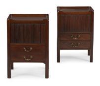 A MATCHED PAIR OF GEORGE III BEDSIDE CUPBOARDS, CIRCA 1800
