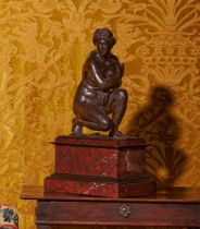 AFTER GIAMBOLOGNA, A BRONZE FIGURE OF THE CROUCHING VENUS, FRENCH OR ITALIAN, MID 19TH CENTURY