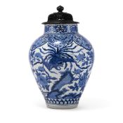A JAPANESE ARITA BLUE AND WHITE VASE, EDO PERIOD, LATE 17TH OR 18TH CENTURY