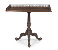 A GEORGE II MAHOGANY AND FRET CARVED SILVER TABLE, CIRCA 1755