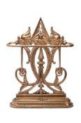 AN UNUSUAL REGENCY DOLPHIN BRONZE STICK STAND, CIRCA 1820