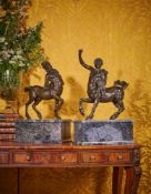 AFTER THE ANTIQUE, A LARGE PAIR OF BRONZE FIGURES OF THE FURIETTI CENTAURS, ITALIAN