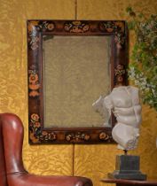 A WILLIAM & MARY WALNUT OYSTER AND FLORAL MARQUETRY CUSHION MIRROR, CIRCA 1690