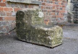 A GEORGE III COTSWOLD STONE MOUNTING BLOCK, CIRCA 1760