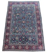 A TEHERAN PART SILK CARPET, CIRCA 1910