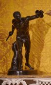 AFTER THE ANTIQUE, A FRENCH BRONZE FIGURE OF THE BORGHESE GLADIATOR, LATE 19TH OR EARLY 20TH CENTURY