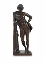 AFTER THE ANTIQUE, A BRONZE FIGURE OF THE FAUN OF PRAXITELES, CAST BY BARBEDIENNE, LATE 19TH CENTURY