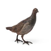A VIENNA COLD PAINTED BRONZE PARTRIDGE, BY FRANZ BERGMAN, AUSTRIAN, LATE 19TH CENTURY