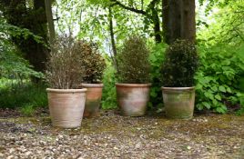 TWO PAIRS OF TERRACOTTA PLANTERS, LATE 20TH CENTURY