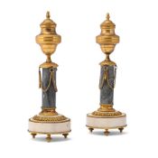 A PAIR OF LOUIS XVI ORMOLU MOUNTED MARBLE CASSOLETTES, LATE 18TH CENTURY