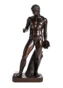 AFTER THE ANTIQUE, A BRONZE FIGURE OF THE DISCOPHOROS, FRENCH, MID TO LATE 19TH CENTURY