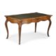 A VICTORIAN BURR WALNUT AND TOOLED LEATHER INSET BUREAU PLAT, SECOND HALF 19TH CENTURY - Image 1 of 3