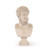 A SIMULATED MARBLE BUST OF LUCIUS AURELIUS VERUS, LATE 20TH CENTURY