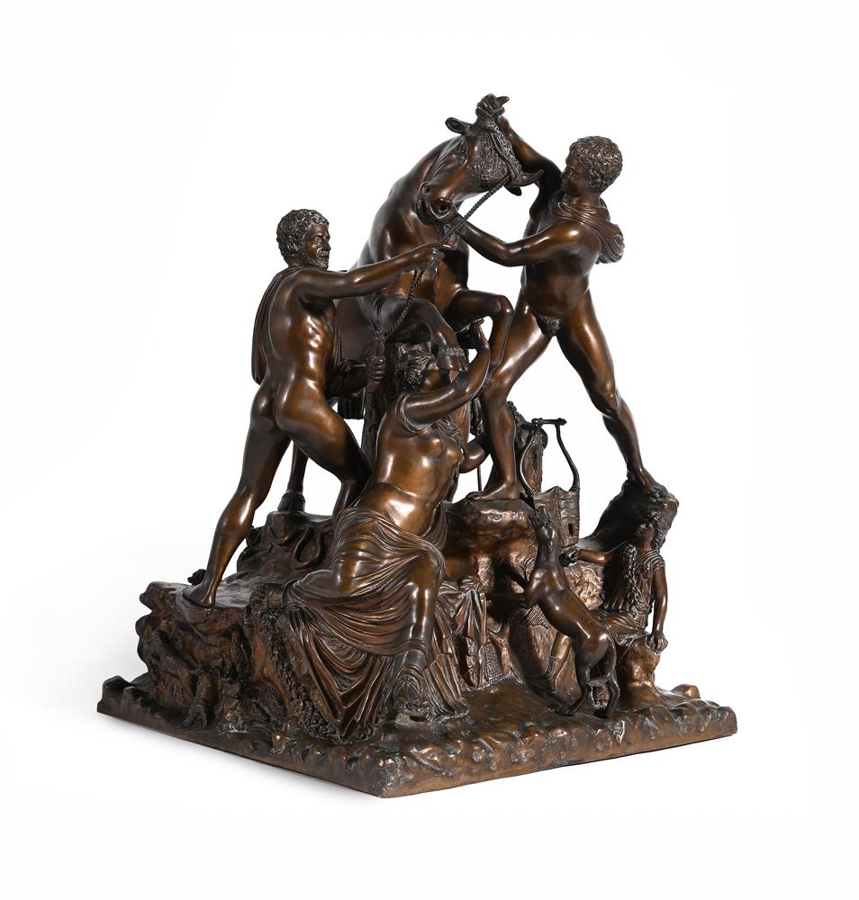 AFTER THE ANTIQUE, A GILT BRONZE GROUP OF THE FARNESE BULL,19TH CENTURY
