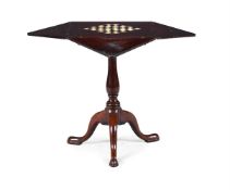 Y AN UNUSUAL GEORGE III MAHOGANY GAMES TABLE, CIRCA 1770