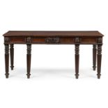 A REGENCY CARVED MAHOGANY SERVING OR HALL TABLE, IN THE MANNER OF GILLOWS, CIRCA 1820
