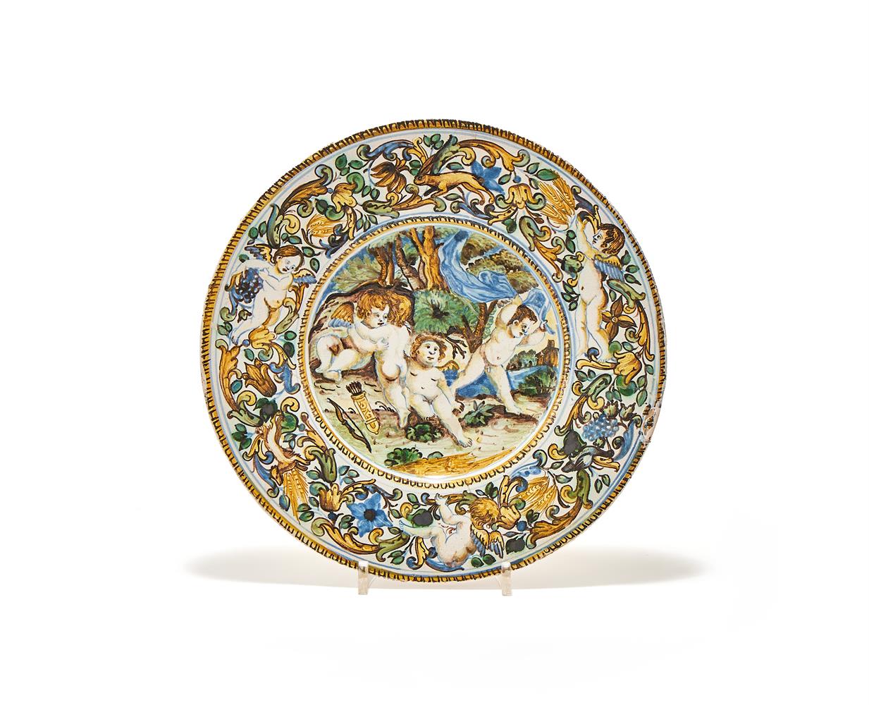 AN ITALIAN MAIOLICA PLATE, CASTELLI D'ABRUZZO, LATE 17TH CENTURY