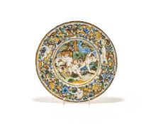 AN ITALIAN MAIOLICA PLATE, CASTELLI D'ABRUZZO, LATE 17TH CENTURY