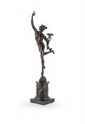 AFTER GIAMBOLOGNA, A BRONZE FIGURE OF MERCURY, LATE 19TH CENTURY
