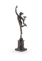 AFTER GIAMBOLOGNA, A BRONZE FIGURE OF MERCURY, LATE 19TH CENTURY
