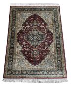 A TABRIZ DESIGN SILK RUG, EARLY 20TH CENTURY