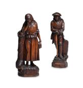 ATTRIBUTED TO ANDREW CURRIE (SCOTTISH 1813-1891), A CARVED WALNUT FIGURE 'OLD MORTALITY'