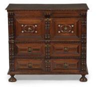 Y A CHARLES II OAK AND FRUITWOOD CHEST OF DRAWERS, CIRCA 1675