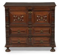 Y A CHARLES II OAK AND FRUITWOOD CHEST OF DRAWERS, CIRCA 1675