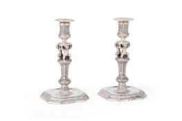 A PAIR OF LATE VICTORIAN SILVER CANDLESTICKS, JAMES GARRARD, LONDON 1898