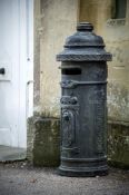 A LARGE COMPOSITION STONE PILLAR POST BOX, 20TH CENTURY