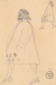 λ SIR STANLEY SPENCER (BRITISH 1891-1959), LADY WITH A SPOTTED DRESS: A DOUBLE SIDED