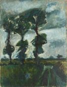 λ ADRIAN RYAN (BRITISH 1920-1998), TREES IN SILHOUETTE, SUFFOLK