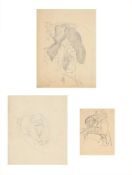 λ SIR STANLEY SPENCER (BRITISH 1891-1959), AIRING A PAIR OF TROUSERS; AND TWO OTHER DRAWINGS (3)