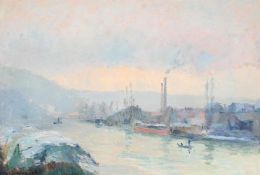 ALBERT LEBOURG (FRENCH 1849-1928), ROUEN, L'ILE LACROIX EN HIVER