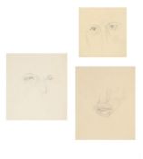 λ SIR STANLEY SPENCER (BRITISH 1891-1959), STUDY OF A MOUTH AND TWO STUDIES OF EYES (3)
