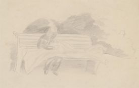 λ SIR STANLEY SPENCER (BRITISH 1891-1959), FIGURES ON A BENCH