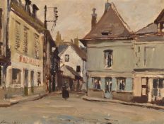 λ EDWARD SEAGO (BRITISH 1910-1974), A STREET CORNER, PETIT ANDELY