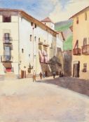 EMILY SARGENT (AMERICAN 1857-1936), FIGURES IN A STREET, CAMPRODON