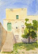 EMILY SARGENT (AMERICAN 1857-1936), COURTYARD WITH A TREE, HAMMAMET