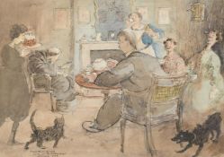 HENRY TONKS (BRITISH 1862-1937), FRIENDSHIP: WILSON STEER AND FRIENDS TAKING TEA