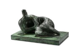 λ HENRY MOORE (BRITISH 1898-1986), RECLINING FIGURE CURVED, ROUGH