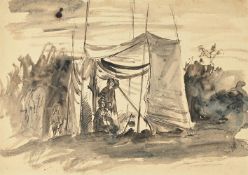 λ AUGUSTUS JOHN (BRITISH 1878-1961), AN ENCAMPMENT