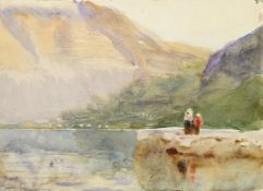 EMILY SARGENT (AMERICAN 1857-1936), FIGURES ON THE SHORE