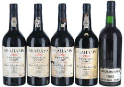 1963 Mixed Lot of Graham's and Cockburn's Vintage Port