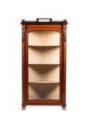 Y A SATINWOOD, EBONY AND TULIPWOOD GILT METAL MOUNTED DISPLAY CABINET, LAST QUARTER 19TH CENTURY