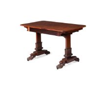 A WILLIAM IV 'PLUM PUDDING' MAHOGANY LIBRARY OR WRITING TABLE, CIRCA 1830