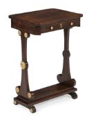 Y A REGENCY ROSEWOOD AND IVORY MOUNTED SIDE OR 'END' TABLE, CIRCA 1815