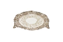 AN ELECTRO-PLATED SHAPED CIRCULAR SALVER