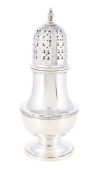 A SILVER BALUSTER SUGAR CASTER